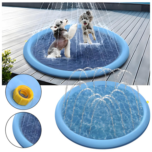 Summer Fun: Inflatable Water Spray Pad for Dogs - Cool Off with a Pet Sprinkler Mat