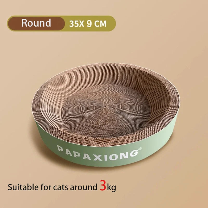 Durable Round Oval Cat Scratcher & Bed with Thickened Cardboard