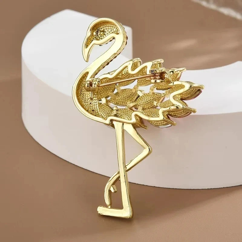 Elegant Flamingo Crystal Brooches for Women - Perfect Party Jewelry Gift