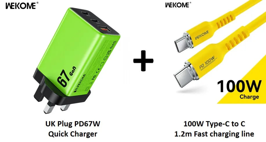 WEKOME 67W GaN Charger Quick Charge Fast Charging Type C Charger