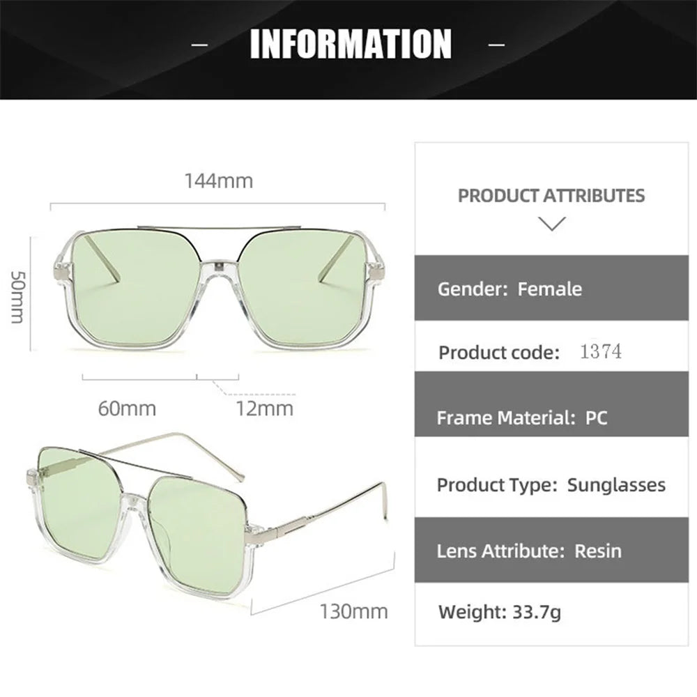 Trendy Oversized Vintage Sunglasses: Stylish UV400 Protection for Men and Women