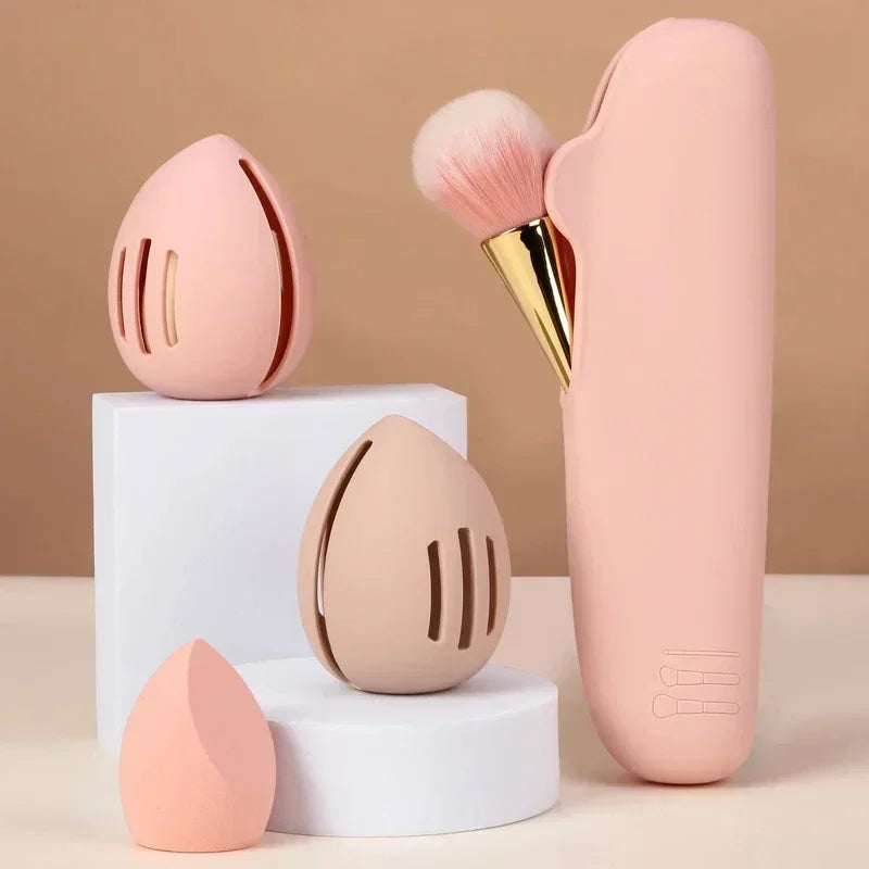 Portable Silicone Makeup Sponge Holder Box