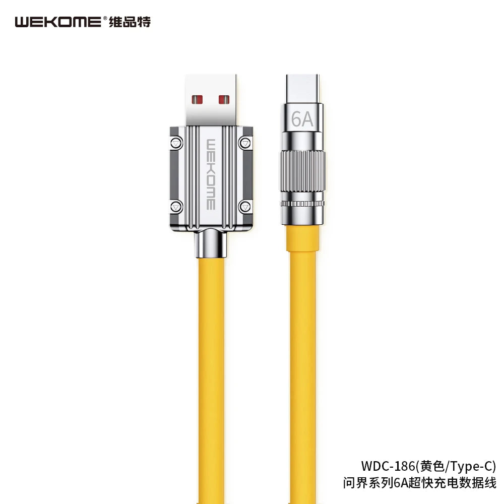 WEKOME 100W Type-C Fast Charging & Data Cable – Liquid Silicone for iPhone 15, Xiaomi, Samsung