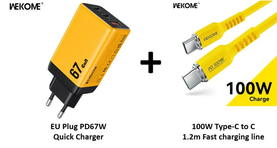 WEKOME 67W GaN Charger Quick Charge Fast Charging Type C Charger