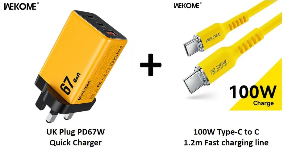 WEKOME 67W GaN Charger Quick Charge Fast Charging Type C Charger