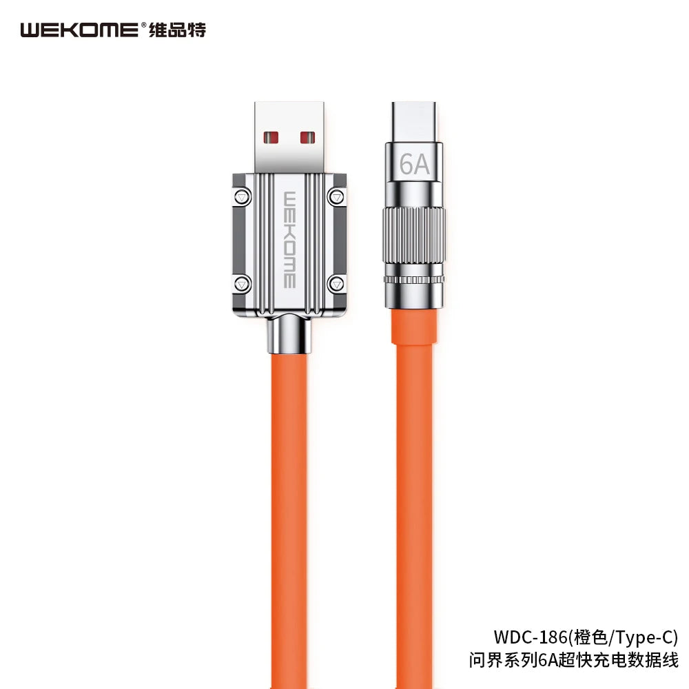 WEKOME 100W Type-C Fast Charging & Data Cable – Liquid Silicone for iPhone 15, Xiaomi, Samsung