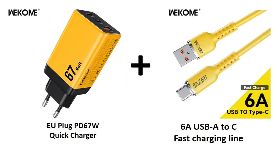 WEKOME 67W GaN Charger Quick Charge Fast Charging Type C Charger