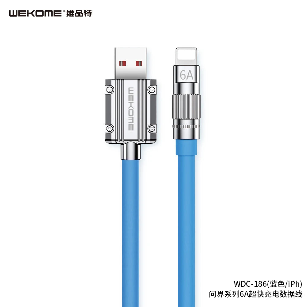 WEKOME 100W Type-C Fast Charging & Data Cable – Liquid Silicone for iPhone 15, Xiaomi, Samsung