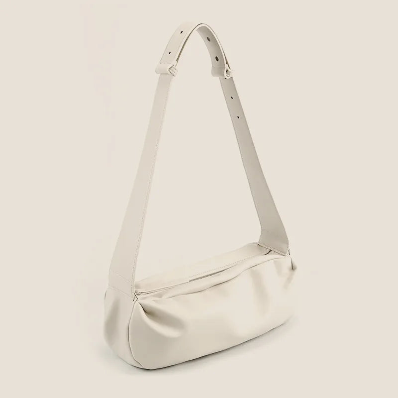 Stylish Crossbody Shoulder Bag with Wide Strap: Half Moon Design