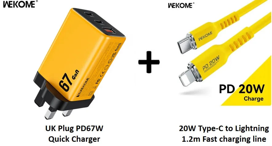 WEKOME 67W GaN Charger Quick Charge Fast Charging Type C Charger