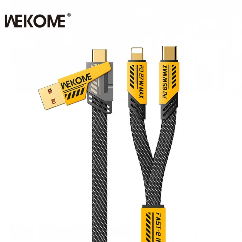 WEKOME Four-in-one Multi-function Data Cable, USB-A/IPH/TYPE-C Port Conversion, Suitable for Charging Various Mobile Phone Models.