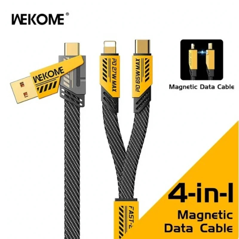 WEKOME Four-in-one Multi-function Data Cable, USB-A/IPH/TYPE-C Port Conversion, Suitable for Charging Various Mobile Phone Models.