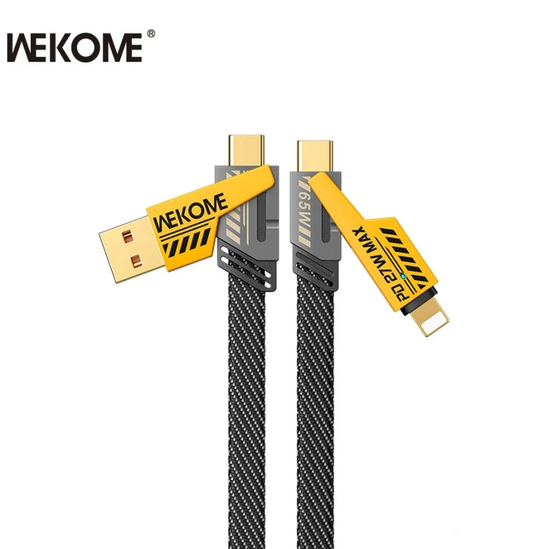 WEKOME Four-in-one Multi-function Data Cable, USB-A/IPH/TYPE-C Port Conversion, Suitable for Charging Various Mobile Phone Models.