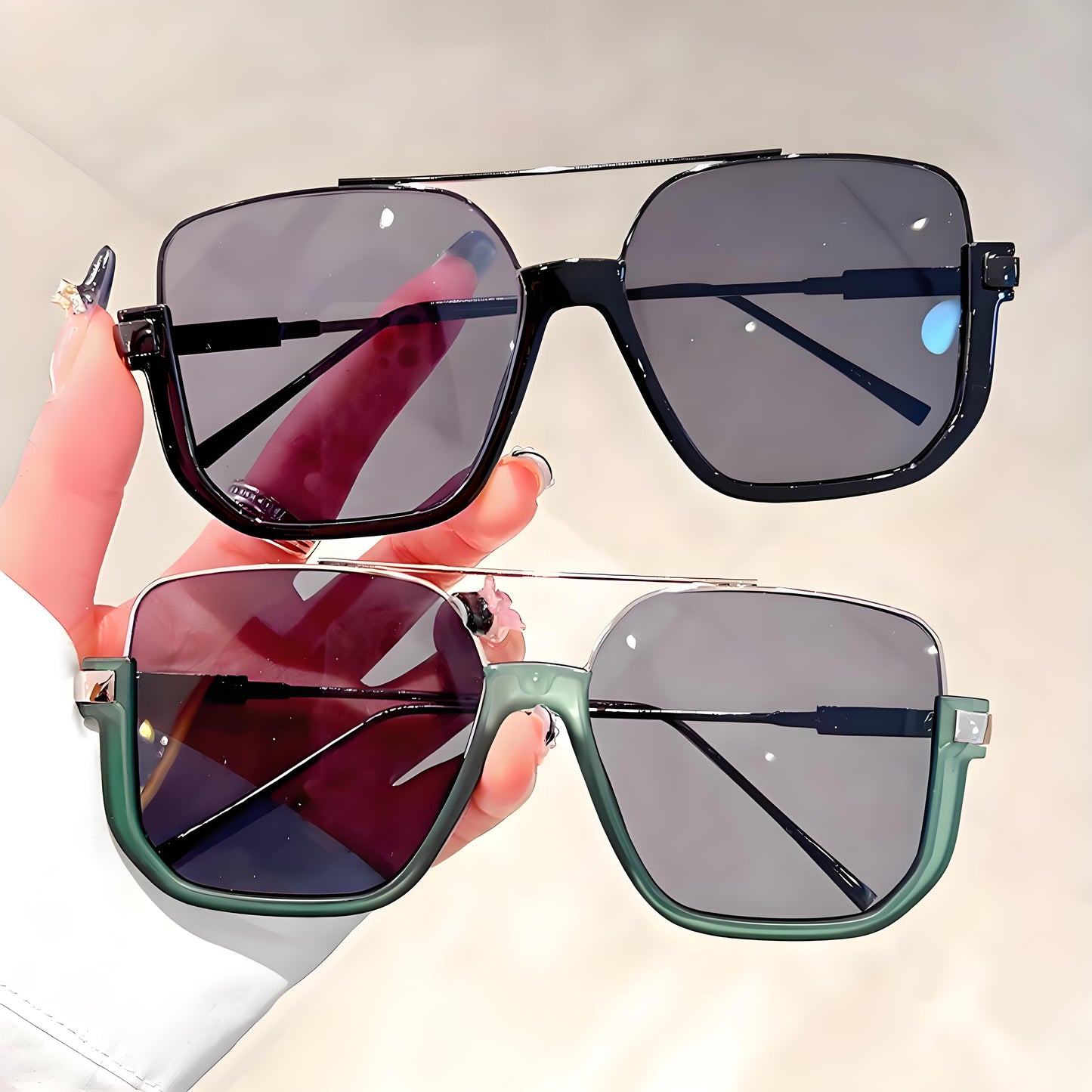 Trendy Oversized Vintage Sunglasses: Stylish UV400 Protection for Men and Women