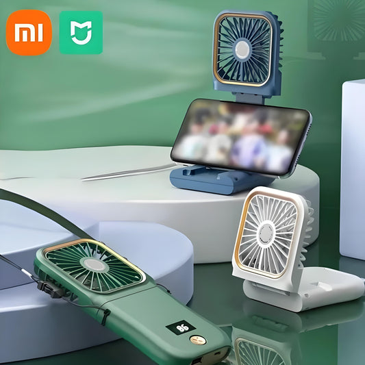 Ultimate Cooling: Xiaomi Portable Neck & Handheld Fan with 3000mAh Battery and USB Charging