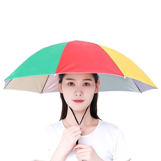 Versatile Foldable Umbrella Hat for Outdoor Adventures: Sun Protection for Fishing, Camping, and Beach